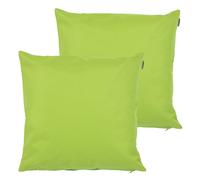 Bean Bag Bazaar Outdoor Cushions Filled, Plain Collection, Lime Green, Set of 2, 43cm x 43cm, Water Resistant, Green Outdoor Cushions for Garden Furniture, Garden, Patio