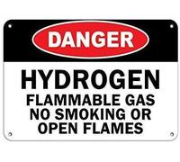 Indoor & Outdoor Decorative Wall Hanging Danger Hydrogen Flammable Gas No Smoking Or Open Flames Flammable Sign Funny Warning Sign For Property Funny Vintage Metal Sign Poster 8X12 Inches