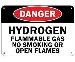 Indoor & Outdoor Decorative Wall Hanging Danger Hydrogen Flammable Gas No Smoking Or Open Flames Flammable Sign Funny Warning Sign For Property Funny Vintage Metal Sign Poster 8X12 Inches