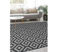 Indoor & Outdoor Diamond Black Rug Black