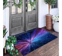 Indoor Outdoor Door Mat 90X150Cm, Radial Starry Sky Cyber Technology Style Non-Slip Washable Doormat, Heavy Duty Absorbent Dirt Trapper Rug, Low Profile Entrance Mat For Front Door, Kitchen, Bedroom