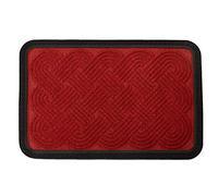 Indoor Outdoor Door Mat Non-Slip Super Absorbent Washable Rug Durable Back-Rubber Mat Heavy Duty Dirt Trapper for Front Door Hallway Entrance Brick 40x60cm [ Celtic Knot, Red]