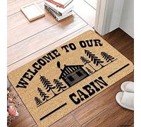 Indoor Outdoor Door Mat Welcome To Our Cabin Farmhouse Welcome Mat (16x24(40x60cm))