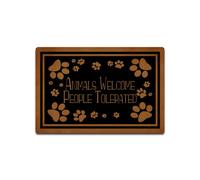 Indoor Outdoor Entrance Door Mat Animals Welcome People Tolerated Durable Doormat Non Slip Bath Rug Decorative Patio Garage Garden Kitchen Door Mats Porch Gifts Mats 40x60cm