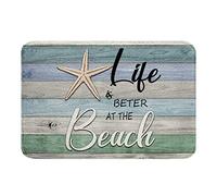 Indoor Outdoor Entrance Door Mat Beach Theme Cute Starfish Durable Doormat Non Slip Bath Rug Decorative Patio Garage Garden Kitchen Door Mats Porch Gifts Mats 40x60cm