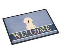 Indoor Outdoor Entrance Door Mat Bichon Frise Durable Doormat Non Slip Bath Rug Decorative Patio Garage Garden Kitchen Door Mats Porch Gifts Mats 40x60cm