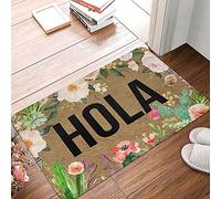 Indoor Outdoor Entrance Door Mat Hola Welcome Cute Durable Doormat Non Slip Bath Rug Decorative Patio Garage Garden Kitchen Door Mats Porch Gifts Mats 40x60cm