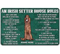 Indoor Outdoor Entrance Door Mat Irish Setter Dog House Rules Durable Doormat Non Slip Bath Rug Decorative Patio Garage Garden Kitchen Door Mats Porch Gifts Mats 40x60cm