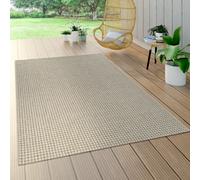 Indoor & Outdoor Flat-Weave Rug Sisal Effect Natural Look Monochrome Cream