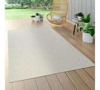 Indoor & Outdoor Flat-Weave Rug Sisal Effect Natural Look Monochrome White