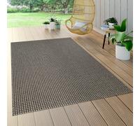 Indoor & Outdoor Flat-Weave Rug Sisal Effect Natural Look Plain Brown Grey