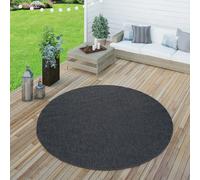Paco Home Indoor & Outdoor Flat Woven Rug Patios Rugs Natural Look Navy Blue, Size:Ø 160 cm round