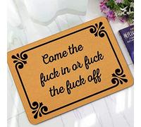 Indoor Outdoor Floor Mats for Entryway All Weather Door Mats for Home Come The Fuck in or Fuck The Fuck Off 36X24 Inch
