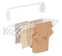 Indoor Outdoor Folding Wall Mounted Extendable Clothes Drying Rack Space-Saver, 5 Bar Great Organization for Laundry Room, Mudroom, Bedroom, Pool Area (100cm, 5m Drying Space)