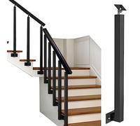 Indoor Outdoor Glass Railing Posts - Black Iron Stair Balusters for Bridge Steps, Easy Installation for Home & Hotel, Durable Safety Guardrail - Modern Design