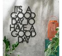 Indoor Outdoor Good Day Wall Art, Metal Art Ornament Wall Hanging for Garden Outdoor Home Bedroom Office