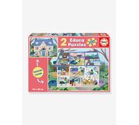 Indoor/Outdoor House, 2 x 100-Piece Puzzle, EDUCA multicoloured