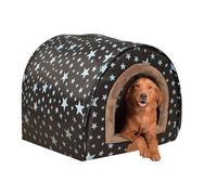 Indoor Outdoor House - Winter Dog Kennel, Cold Weather Shelter, Washable Removable Flexible Fabric Door for Small Cats Puppies Kennel Crate