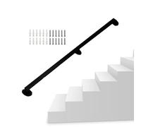 Indoor Outdoor Iron Anti-Slip Stair Railing - Complete Kit for Commercial & Office Use, Industrial Design, 50cm/2ft Wall-Mounted il.
