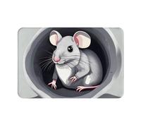 Indoor Outdoor Mat Welcome Mat Funny Kitchen Mats Utility Bath Mat For Entry Doorstep Inside 40X60Cm Mouse In The Hole