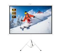 Indoor Outdoor Mobile Projection Screen, 4:3 16:9 4K Ultra HD Wall-Mounted Movie Screen with Tripod Stand for Home Theate(60"(4:3))