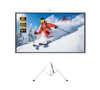 Indoor Outdoor Mobile Projection Screen, 4:3 16:9 4K Ultra HD Wall-Mounted Movie Screen with Tripod Stand for Home Theate(40"(16:9))