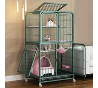 Indoor Outdoor Pet Enclosure with Removable Tray and Wheels for Multiple Animals