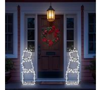 Indoor Outdoor Pre-Lit Christmas Present Stack Light Decoration With 190 Leds, 5M Lead, Ground Stakes & Timer - H73 X W26 X D11Cm