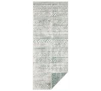 THE RUGS Reversible Geometric Indoor Outdoor Flatweave Rug Polypropylene in Green | Size: 80 cm x 350 cm THE RUGS Green 80 cm x 350 cm