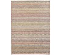 THE RUGS Design Indoor Outdoor Rug Pine Boho Stripe Durable Low Pile Floor Mat in Pink | Size: 200 cm x 290 cm THE RUGS Pink 200 cm x 290 cm