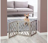Indoor/Outdoor Solid Wood Crisscross Freestanding Foldable Adjustable 3-Section Pet Gate