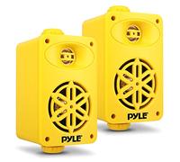 Indoor Outdoor Speakers Pair - 200 Watt Dual Waterproof 3.5” 2-Way Full Range Speaker System w/ 1/2” High Compliance Polymer Tweeter - in-Home, Boat, Marine, Deck, Patio, Poolside (Yellow) - PDWR35YL