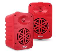 Indoor Outdoor Speakers Pair - 500 Watt Dual Waterproof 5.25” 2-Way Full Range Speaker System w/ 1/2” High Compliance Polymer Tweeter - in-Home, Boat, Marine, Deck, Patio, Poolside (Red) - PDWR55RD