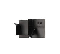 Indoor Outdoor Spotlight,Wall Mounted Adjustable Walls with Switch, Wall Lamp with USB Charging Port, Bedside Wall Lamp with Shelf, Metal Wall with Reading, Indoor Living Room White,Black/Whit/Black