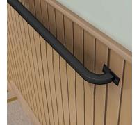Indoor Outdoor Stair il - 10ft Black Square Banister for Steps Bathroom & Corridor - ils with Wall Brackets & Metal Screws for Safe