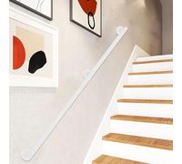 Indoor & Outdoor Stair ils - Wrought Iron Railing for 1ft-20ft Staircases, 7ft/210cm Height, Industrial White Banister, Durable Safety il for Steps
