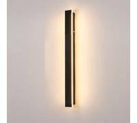 Indoor/Outdoor Strip, LED Rectangular Wall Washers, Creative Long Sconces Lighting Fixtures Black Finish, Modern Courtyard Decoration Atmosphere Light 3000K-warm Light