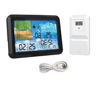 Indoor Outdoor Temperature Humidity Monitor Wifi Weather Forecast Station Color Screen and Alarm Function Weather Station Temperature Humidity Monitor
