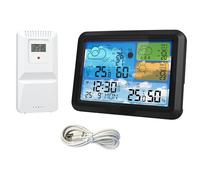 Indoor Outdoor Temperature Humidity Monitor WIFI Weather Forecast Station With Color Screen And Alarm Function Weather Stations Temperature Humidity Monitor