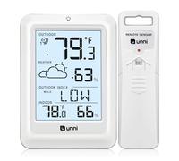 Indoor Outdoor Thermometer Hygrometer Wireless Weather Station, Temperature Humidity Monitor Battery Powered Inside Outside Thermometers with 330ft Range Remote Sensor and Backlight Display?WH01?