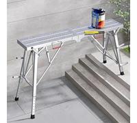 Indoor Outdoor Universal Folding Scaffolding Platform, 500LBS Adjustable Height Heavy Duty Work Platform for Home & Commercial Applications