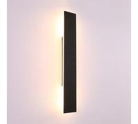 Indoor/Outdoor Wall Light, Black Strip Wall Sconces, Linear Metal Wall Lamp with Acrylic Shade, Modern LED Wall Lighting Fixtures for Hallway, Courtyard, Stairwell, Living Room 3000K