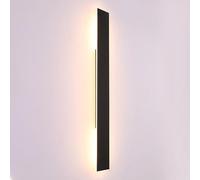 Indoor/Outdoor Wall Light, Black Strip Wall Sconces, Linear Metal Wall Lamp with Acrylic Shade, Modern LED Wall Lighting Fixtures for Hallway, Courtyard, Stairwell, Living Room 3000K