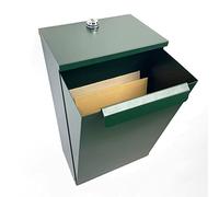Indoor Outdoors Metal Wall Mount Parcel Box - Waterproof, Rust-Free Secure Container, Courier Package, Postbox, Drop Box Deliveries - (Fir Green, With Lock)