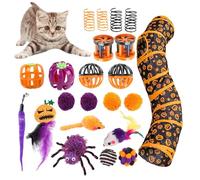 Indoor Peekaboo Cat Tunnel - Halloween Cat Toy Tunnel Set, Peekaboo Cat Cave Halloween Themed Tunnel | Interactive Indoor Pet Toys, Animal Habitat Cat Tunnel Foldable for Study Room, Bedroom, Balcony