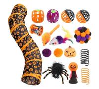 Indoor Peekaboo Cat Tunnel - Halloween Cat Toy Tunnel Set, Peekaboo Cat Cave Halloween Themed Tunnel | Interactive Indoor Pet Toys, Animal Habitat Cat Tunnel Foldable for Study Room, Bedroom, Balcony
