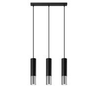 Indoor Pendant Lamp LOOPEZ 3L Steel Black/Chrome GU10 LED SOLLUX LIGHTING Modern