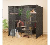 Indoor Pet Cage,Collapsible Pet Cage,Portable Guinea Pig Cage,Cat Cage Extra Large,Wire Cat Cage,Easy To Assemble Cattery,147 * 111 * 146cm-B