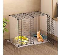 Indoor Pet Cage Playpen - Detachable Metal Enclosure for Cats, Dogs, Small Animals, Multi-Level Kennel for Play and Security