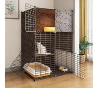 Indoor Pet Enclosure - Detachable Metal Kennel for Small Animals, DIY Assembled Crate for Safe and Comfortable Housing